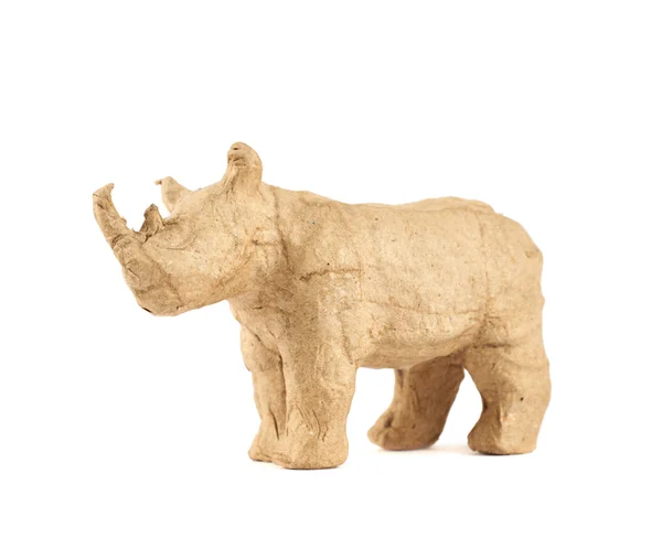 孤立的犀牛犀牛雕塑 — 图库照片