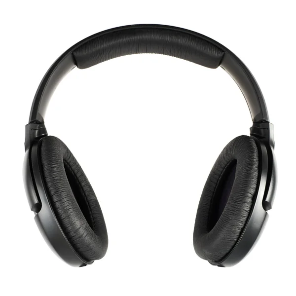 Black headphones isolated Stock Picture