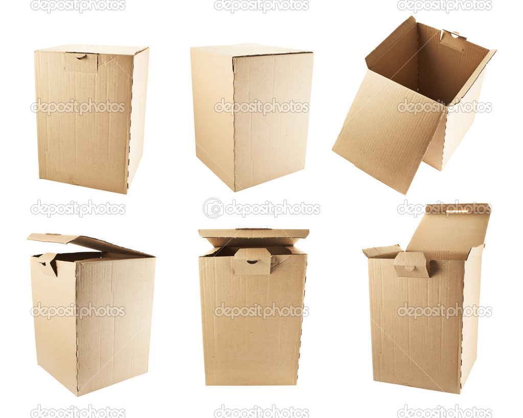 Cardboard box package isolated