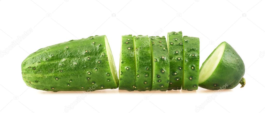 Sliced cucumber isolated