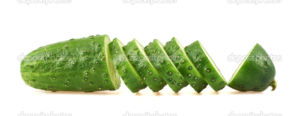 Sliced cucumber isolated
