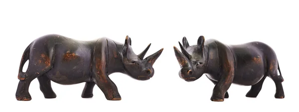 Rinoceronte rinoceronte escultura isolada — Fotografia de Stock