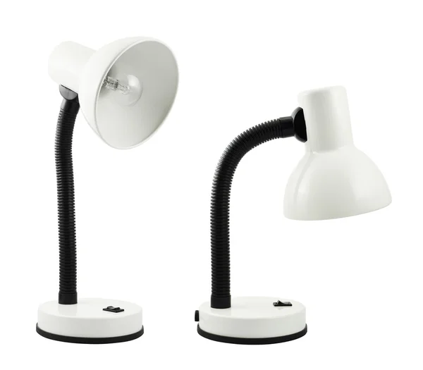 Lámpara de mesa de oficina blanca aislada —  Fotos de Stock