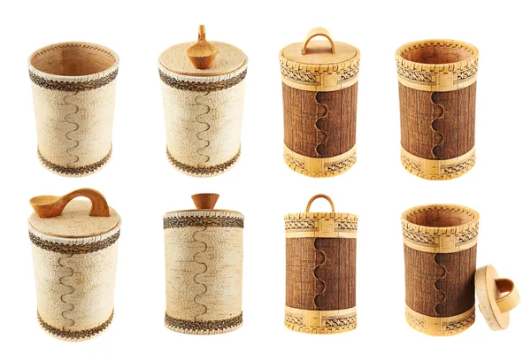 Caja cilíndrica de madera hecha a mano —  Fotos de Stock