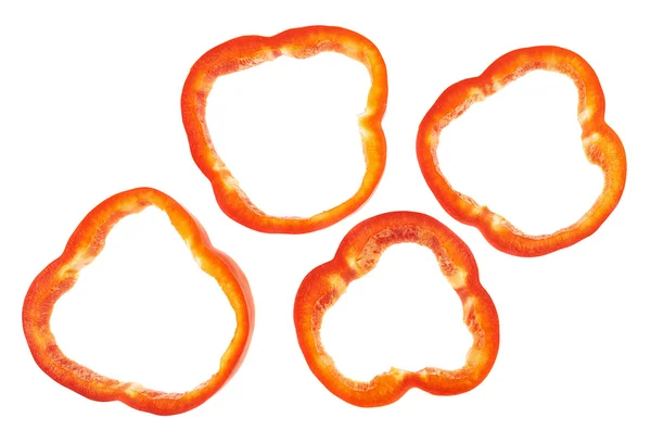 Set of sliced bell pepper section pieces — Stock Photo, Image