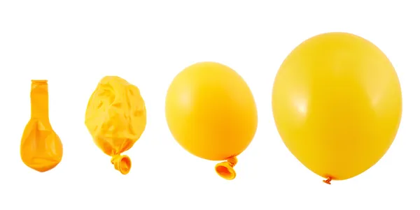 Quatre étapes du gonflement des ballons isolé — Photo