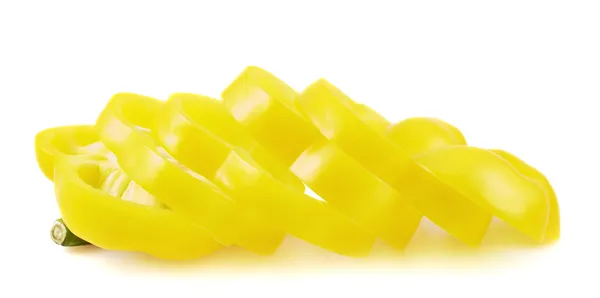Słodka papryka żółta na białym tle — Zdjęcie stockowe