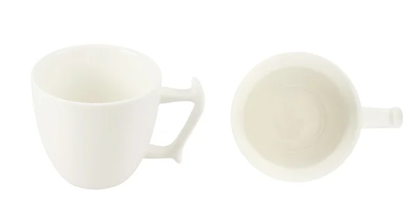 Белая керамическая чашка чая изолированы — стоковое фото
