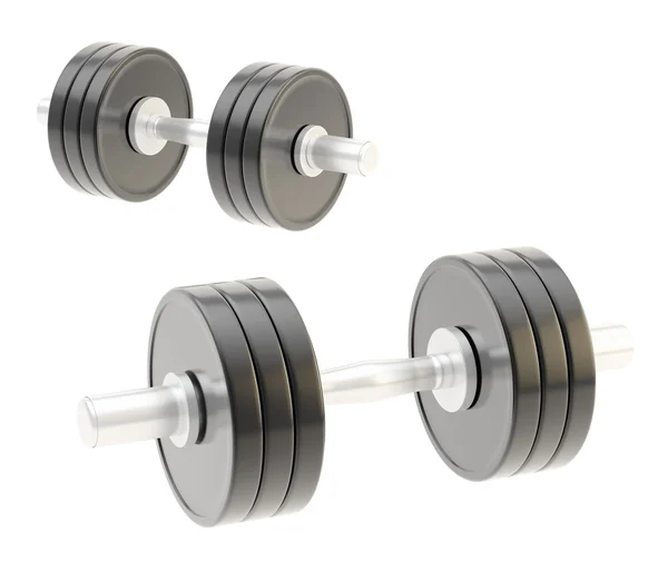 Two adjustable metal dumbbell composition — Stock Photo, Image