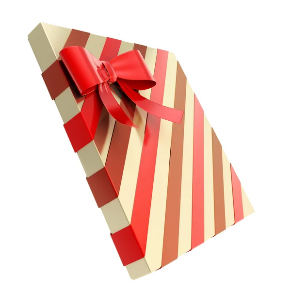 Caja de regalo envuelta con lazo y cinta —  Fotos de Stock