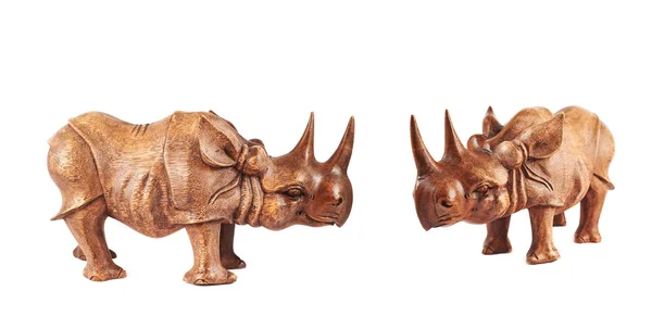 Neushoorn rhino sculptuur geïsoleerd — Stockfoto