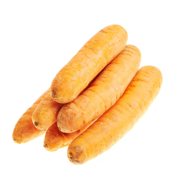 Pile of unpeeled carrots isolated — Stock Photo, Image