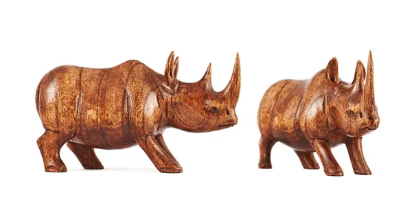 Neushoorn rhino sculptuur geïsoleerd — Stockfoto