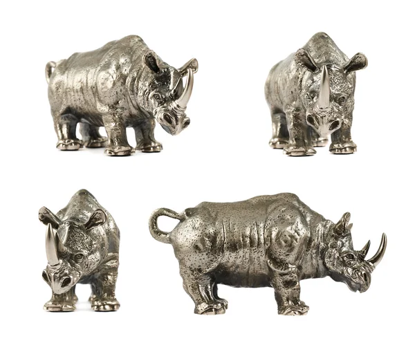 Rinoceronte escultura rinoceronte aislado — Foto de Stock