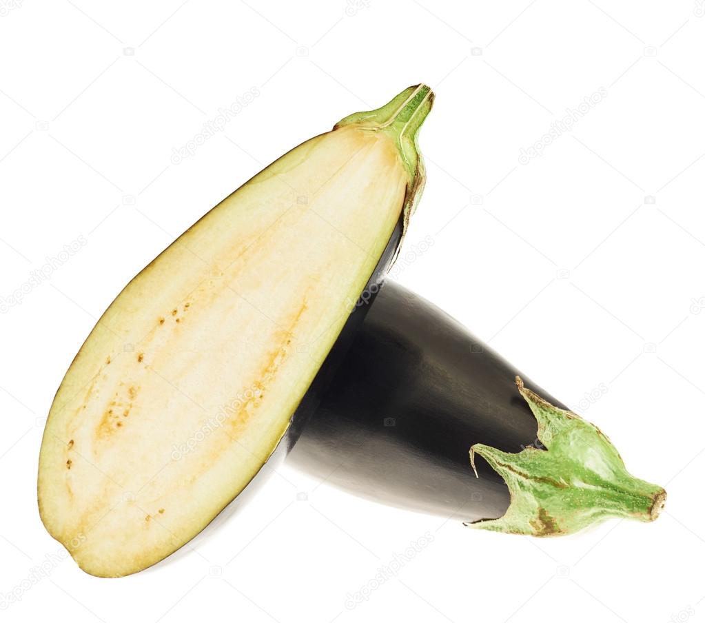 Eggplant's halves one over another