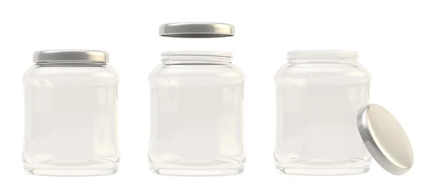 Glass jar with a metal cap cover — Stock Photo, Image