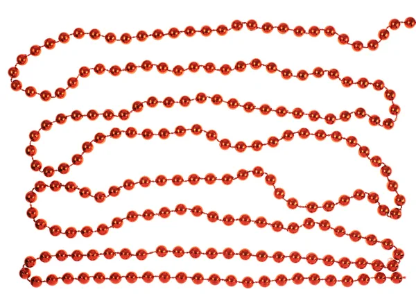 Rote Schmuckperlen an einer Schnur — Stockfoto