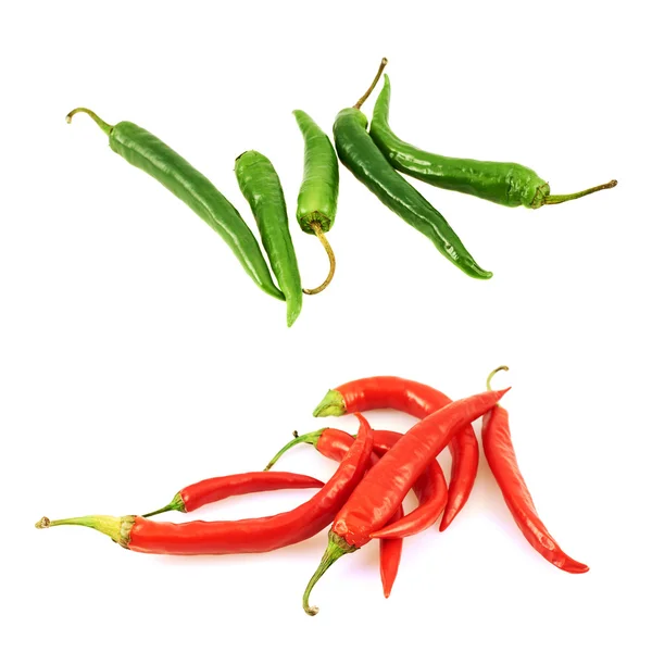 Pile of chili peppers isolated — Stock Photo, Image