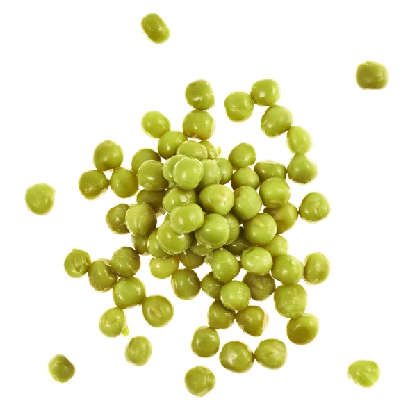 Pile of green peas isolated — Stock Photo, Image