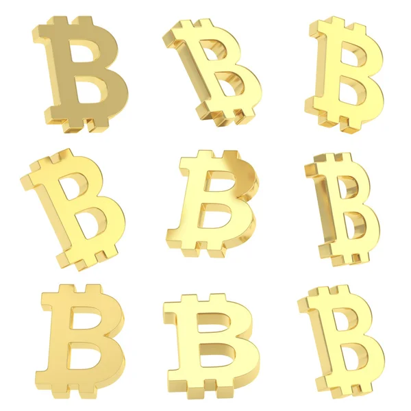 Znak měny Bitcoin vykreslení — Stock fotografie
