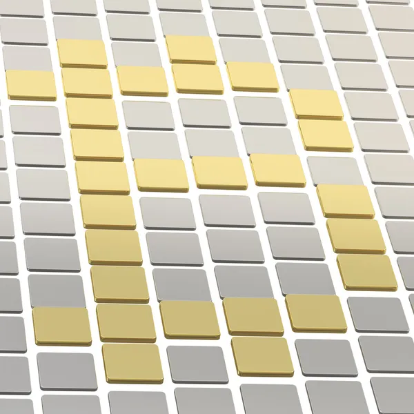 Bitcoin teken gemaakt van vierkante tegels — Stockfoto