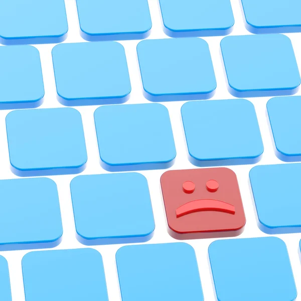 Triste sorriso teclado composição botão — Fotografia de Stock