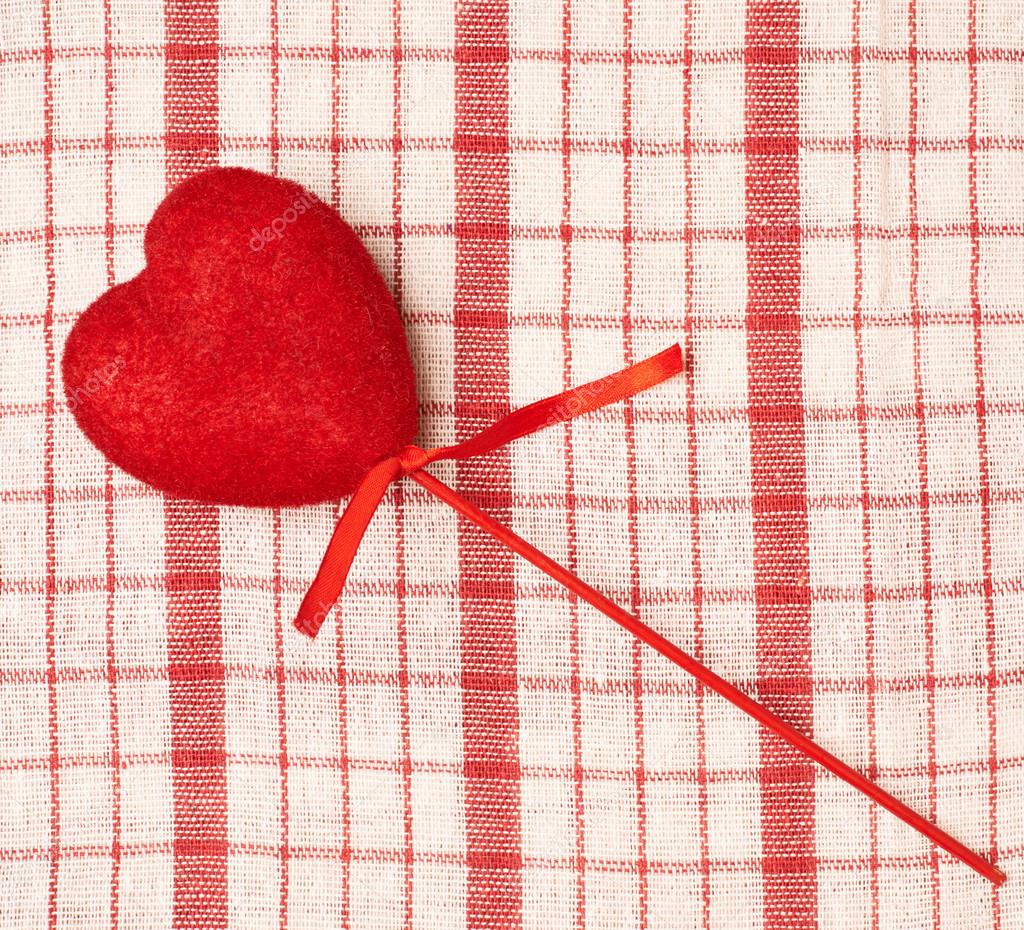 Red heart on a stick