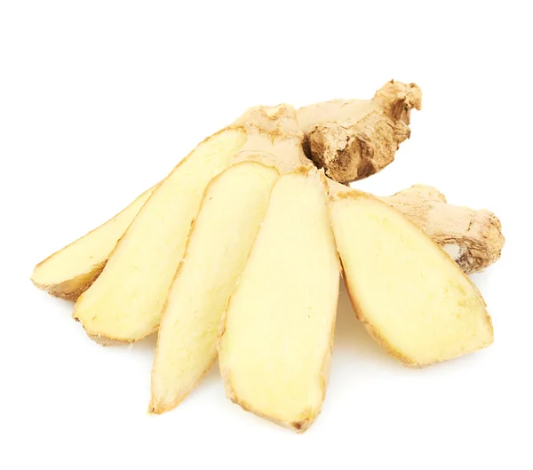 Sliced ginger root isolated — Stock Photo, Image