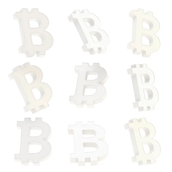 Візуалізація знаку валюти Bitcoin — стокове фото