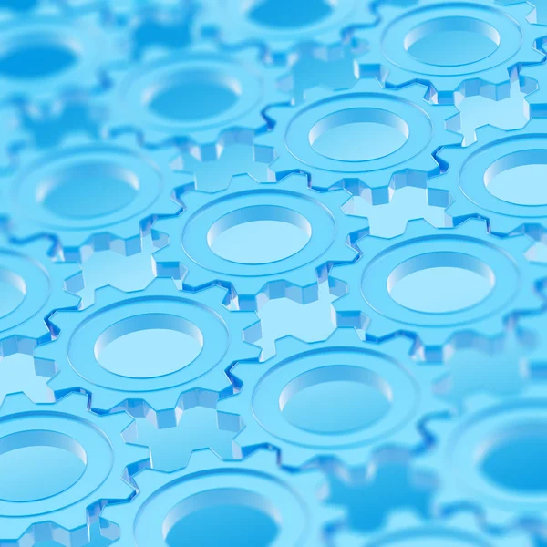 Синяя зубчатая передача абстрактная фоновая композиция с небольшой глубиной резкости — стоковое изображение Колесо передачи абстрактного фона — стоковое фото