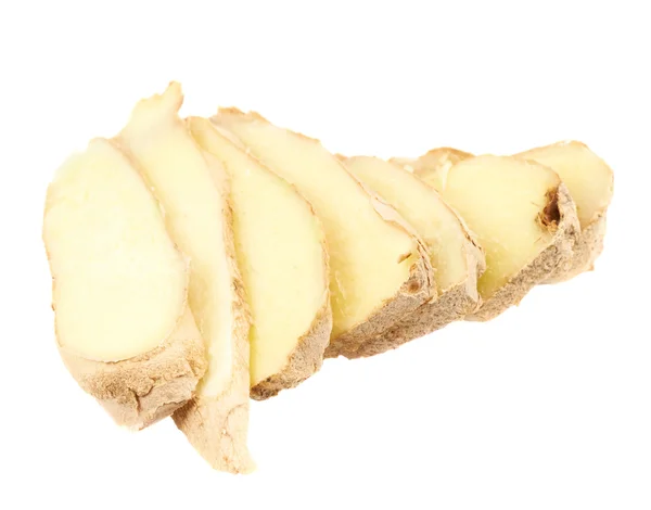 Sliced ginger root isolated — Stock Photo, Image