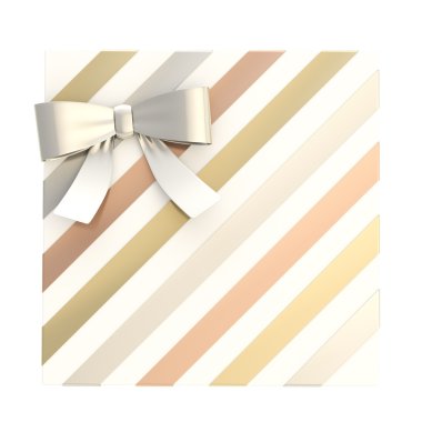 yay ve şerit sarılmış hediye kutusu