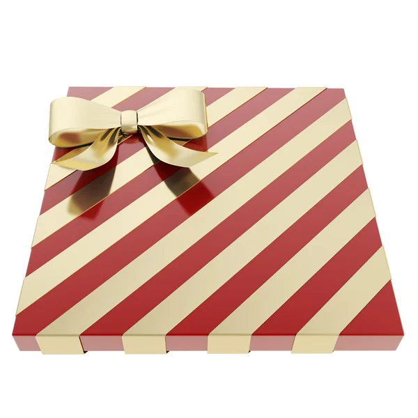 Yay ve şerit sarılmış hediye kutusu — Stok fotoğraf