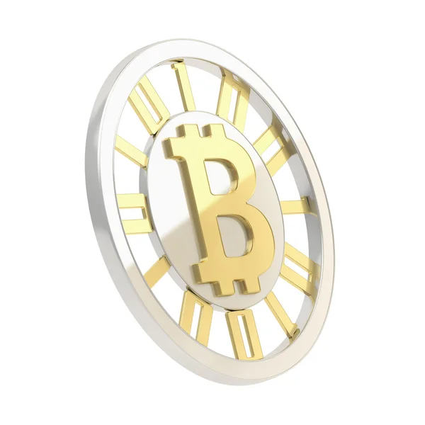 Bitcoin kryptograficznych waluta moneta na białym tle — Zdjęcie stockowe