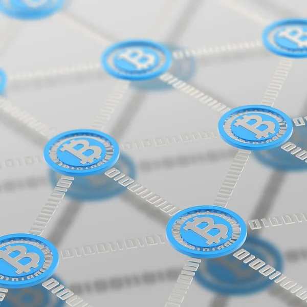 Одноранговая сеть Bitcoin — стоковое фото