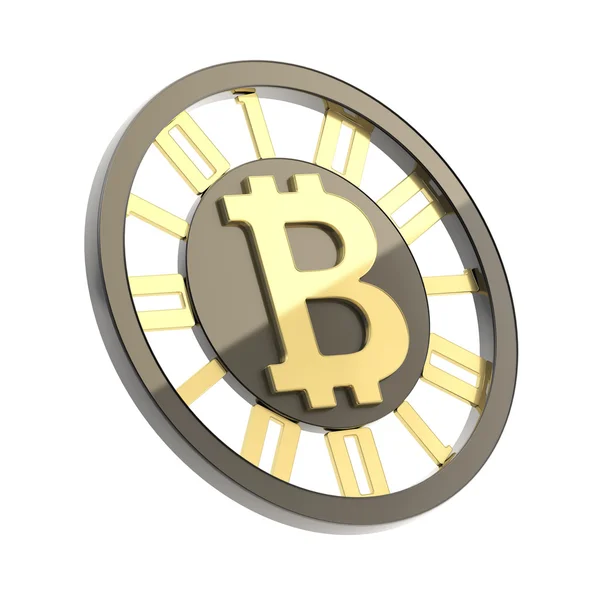 Изолированная монета с символом Bitcoin — стоковое фото