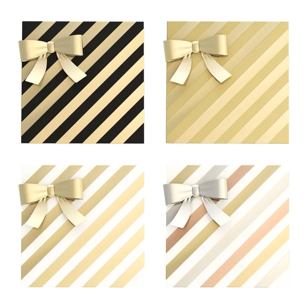 Gift boxes with ribbon — Stock Photo, Image