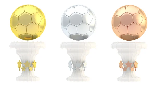 Football sport trophy cups — Stock Photo, Image