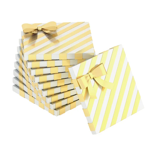 Twisted pile of gift boxes — Stock Photo, Image