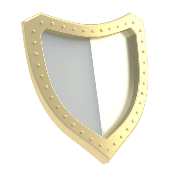 Three-dimensional shield symbol isolated — Stock Photo, Image