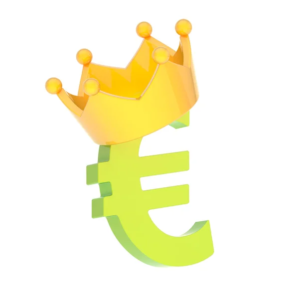 Euro currency sign in a crown — Stock Photo, Image