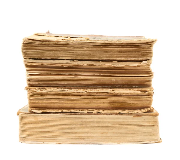 Stack of old decrepit books isolated — Stock Photo, Image