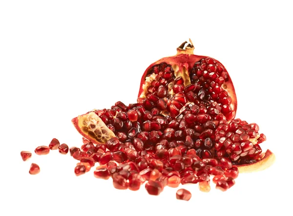 Opened pomegranate fruit isolated — Stock Photo, Image