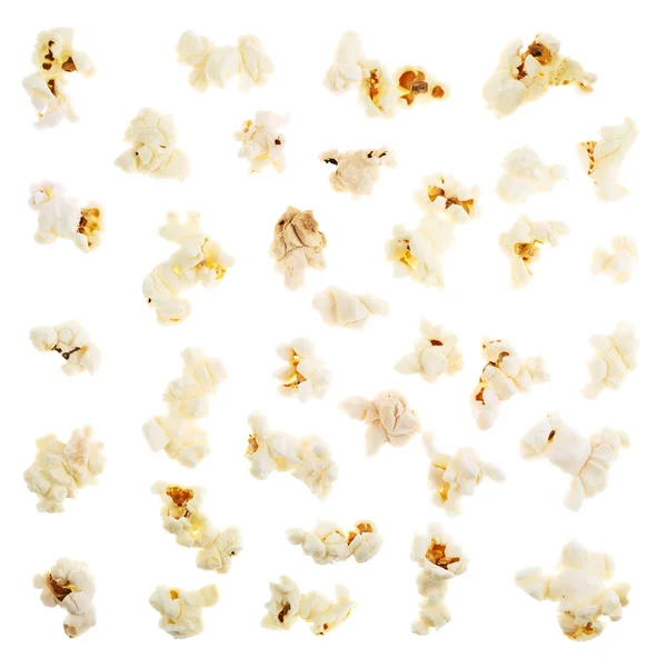 Single popcorn pieces isolated — Stock Photo, Image