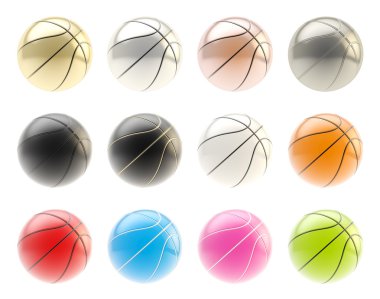 Basketbol topları render izole