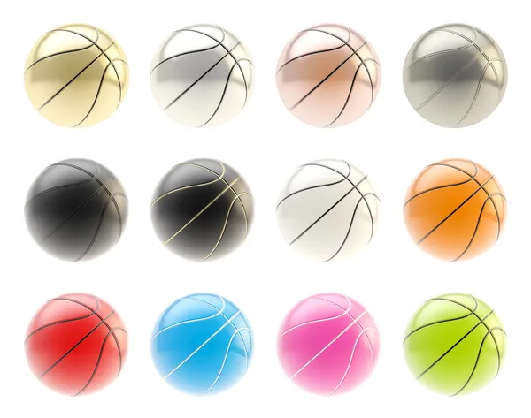 Bolas de basquete renderizar isolado — Fotografia de Stock