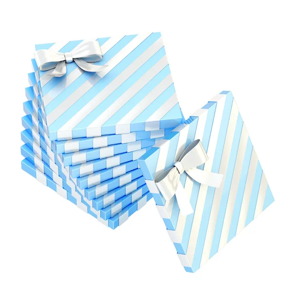 Twisted pile of gift boxes isolated — Stock Photo, Image