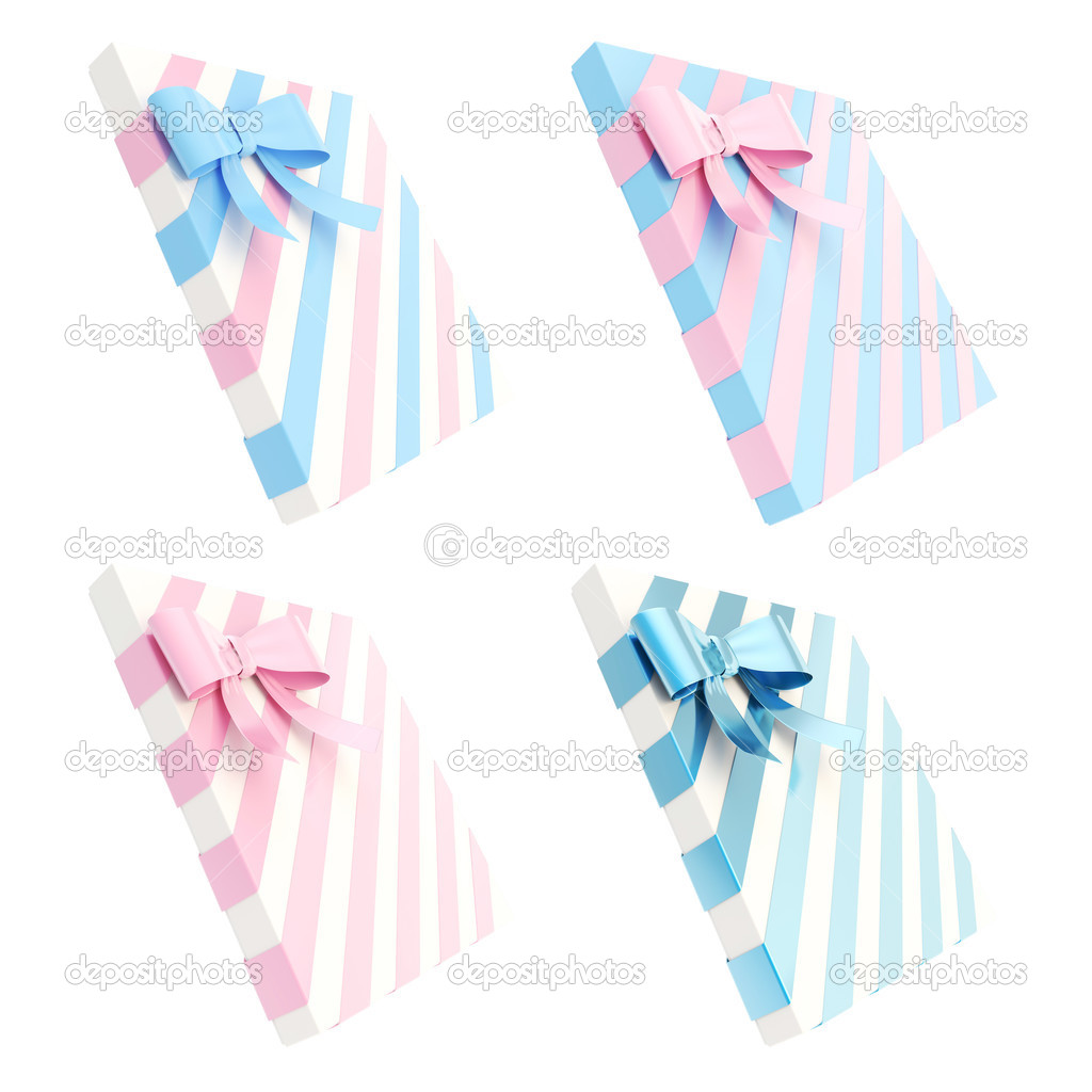 Gift boxes with bows and ribbons