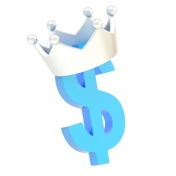 Dollar currency sign in crown — Stock Photo, Image