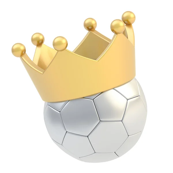 Football ball in the crown isolated — Stock Photo, Image